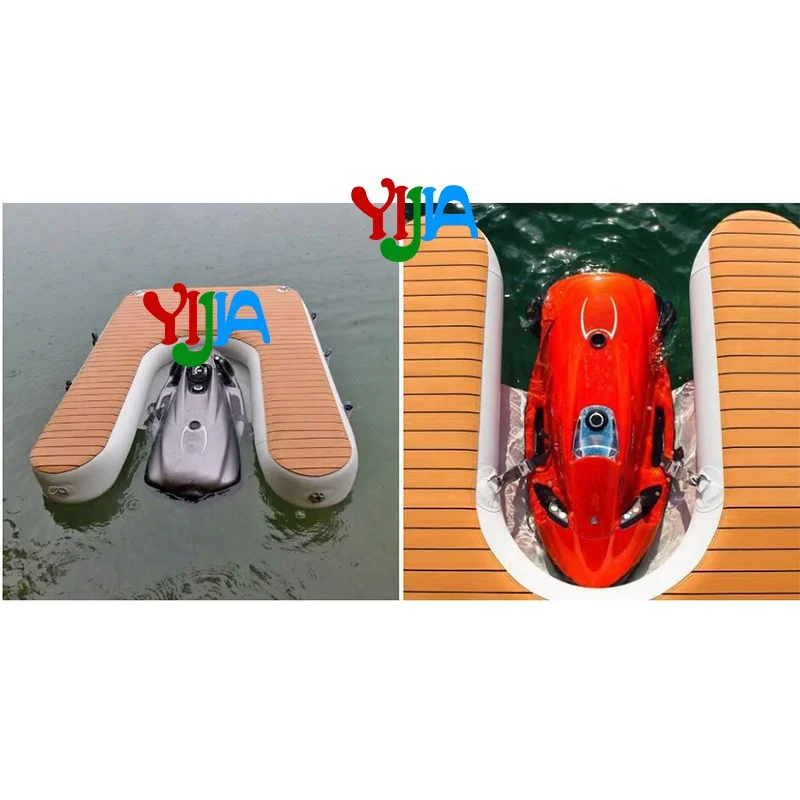 Heavy-duty Double Wall Fabric Custom Inflatable Seabob Dock Inflatable Dock Inflatable C Dock with EVA Pad