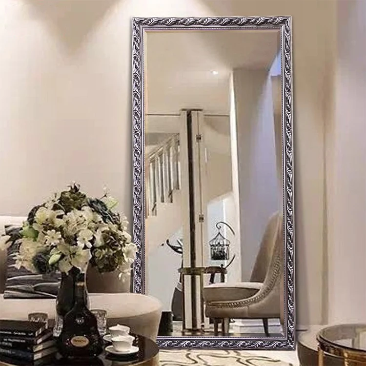 Custom Livingroom European Style Antique Ps Framed Floor Standing Full Length Vintage Mirror