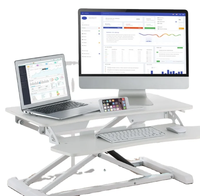 Standing workbench laptop desktop computer desk can be moved desk top desk folding heighten frame