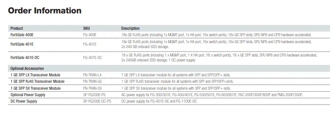 FORTINET  Firewall  FortiGate 400E New Original FG-400E