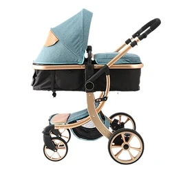 Aluminum frame high landscape luxury baby stroller prams 3 in 1 baby stroller carrier pram