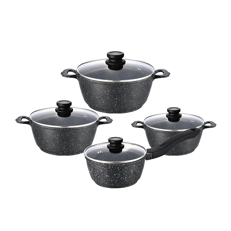 8 Pcs High Quality Aluminum Pots And Pans Non-stick Kitchen Pots Cookware Set