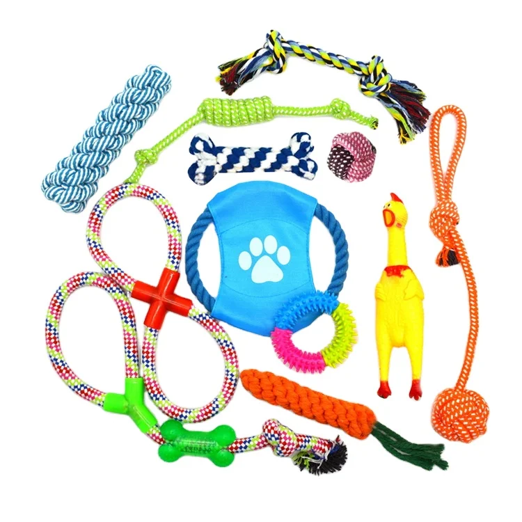  Hot Sale Pure Cotton Relieve Stress 12 Pieces Of Dog Leash Toy