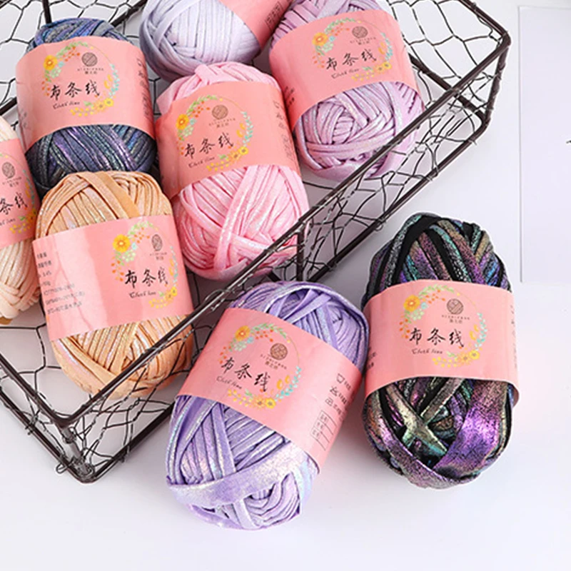 ZENGLONG hand knitting textile yarns 165g/roll 100% polyester crochet thread wholesale dyed 2.1mm t shirt yarn