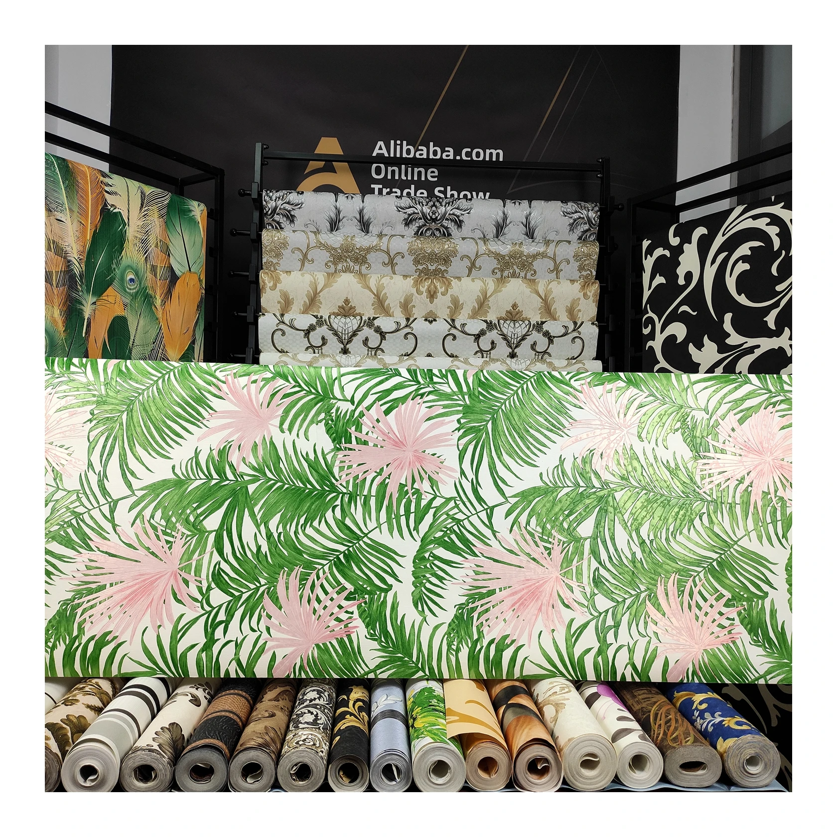 2020 modern grass green  textured plastic wall paper with best price designs wallpapers