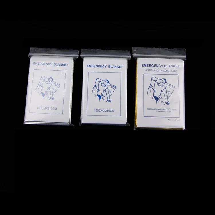 Polyester plastic mylar foil emergency survival rescue blanket