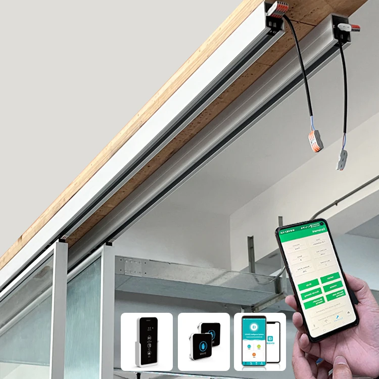 New Magnetic levitation automatic sliding door interior houses office phone app remote control smart glass automatic door sensor