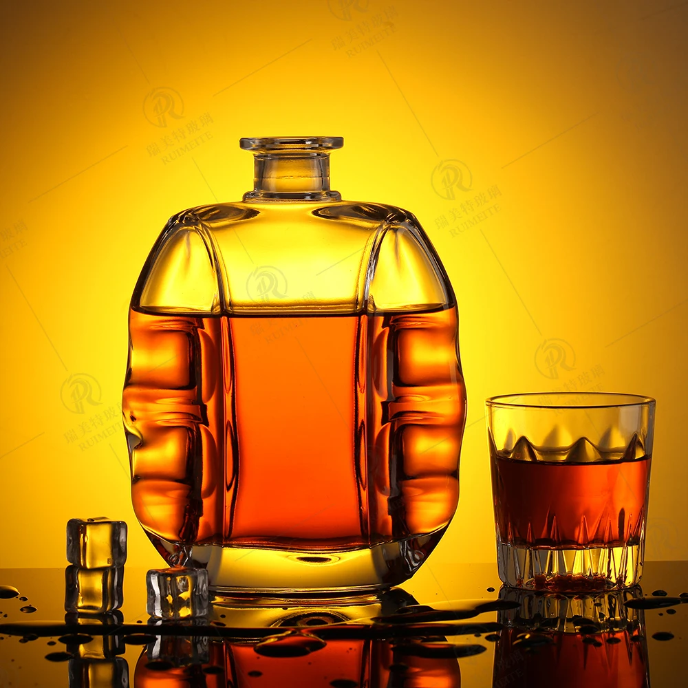 manufacture super flint  bottle high quality spirts rum gin whisky cognac XO brandy glass bottle