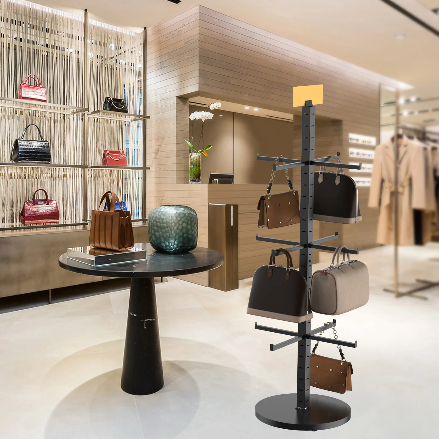 3 Layers Metal Women Bag Shelf Customized Display Rack for Handbags