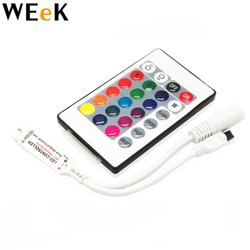 DC 12V RGB светодиодный контроллер 24 клавиши ИК пульт дистанционного управления для 3528 или 5050 RGB светодиодных лент Светодиодная лента