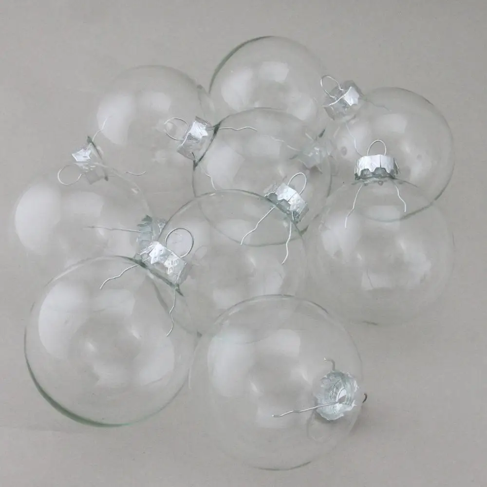 80mm  Clear Plastic Ball Flat Ball Shatterproof Clear Plastic Ornament