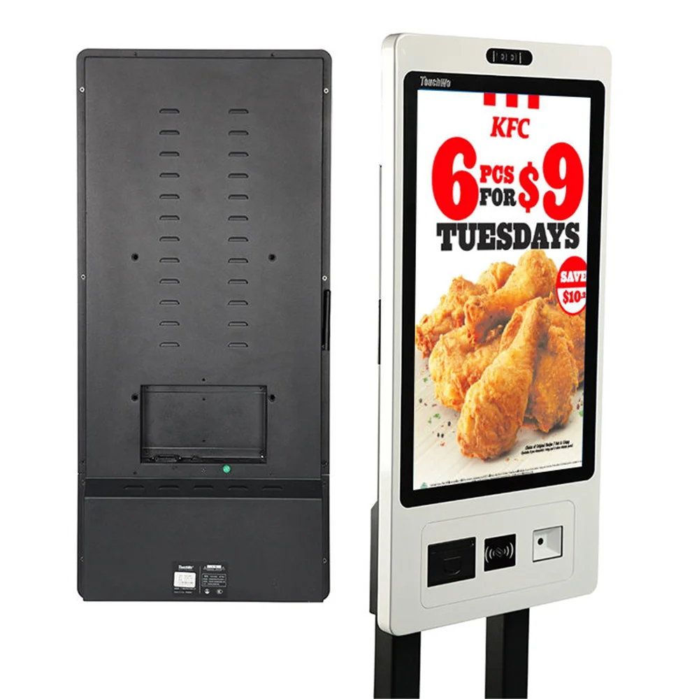 32 Inch Payment Kiosk with Printer Scanner and Camera Vertical Self Ordering Check Out Kiosk