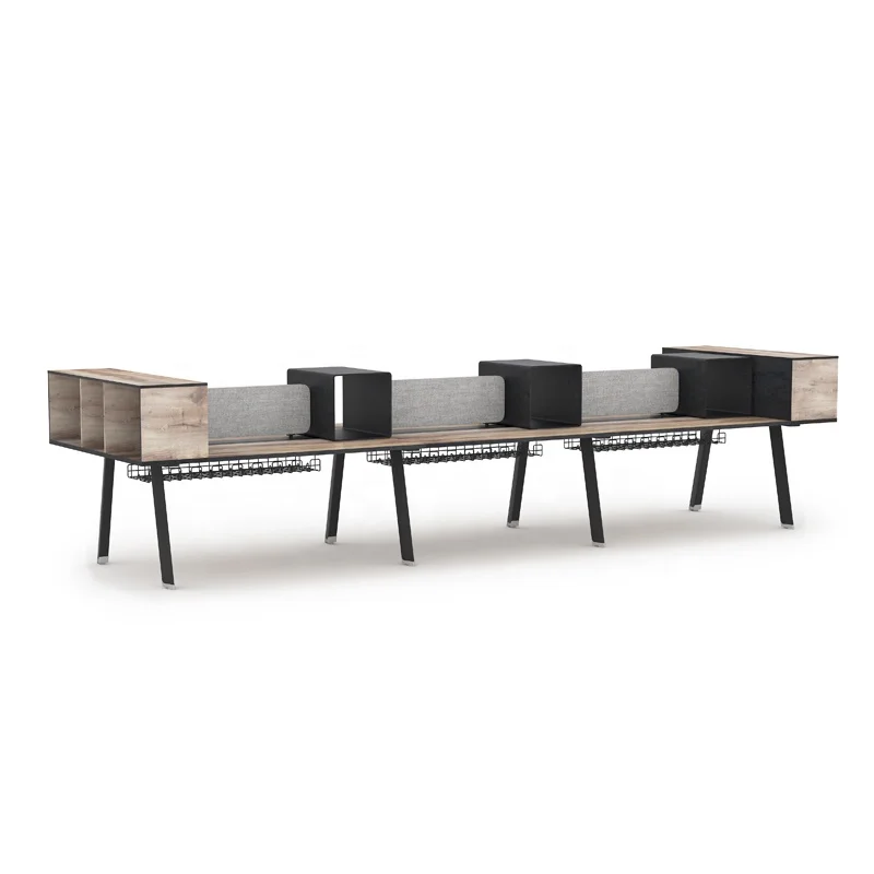 Foshan Furniture Person Modular Open Office Partition Workstation Staff Table Hot Sale 4 Commercial Furniture