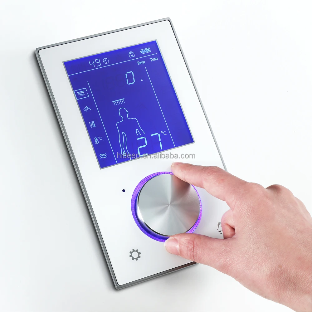 LED Shower Faucet Set Ceiling Embedded 16 Inch Music Speaker Rain and Waterfall Shower Head Hot Cold Touch Main Body