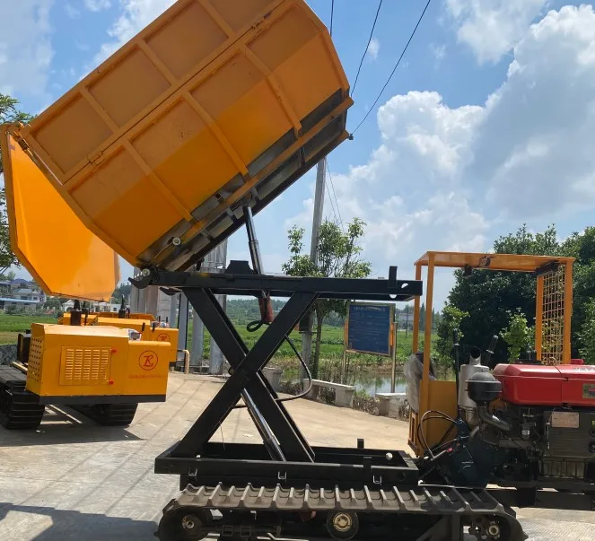 New Dumper Truck Price Small Crawler Transporter 3 Ton Diesel Self Loading Scissor Lifting Dumper Box Dumper for Sale