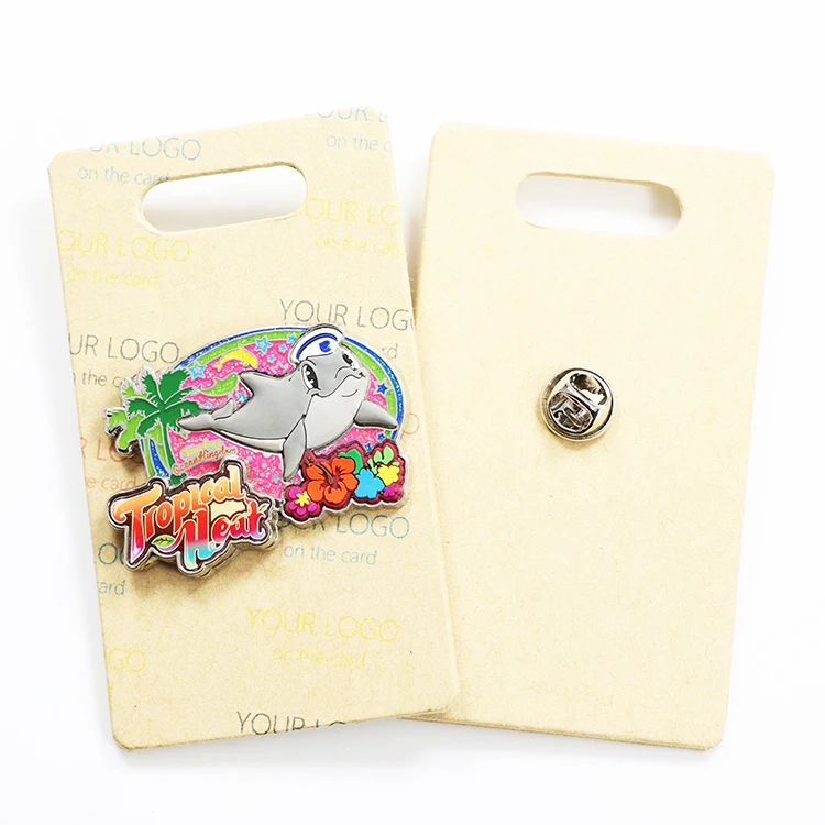 High quality personalize supplier custom cute anime trendy glitter enamel pin with a backing card