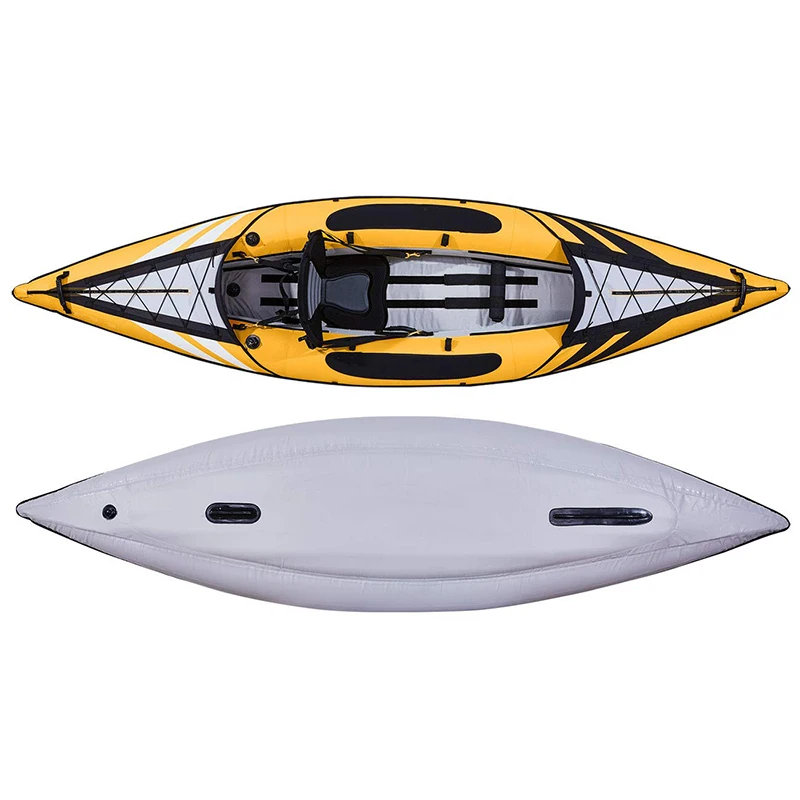 Inflatable Recreational Touring Kayak with EVA Padded Seats with High Back Support, Includes Paddles, Pump