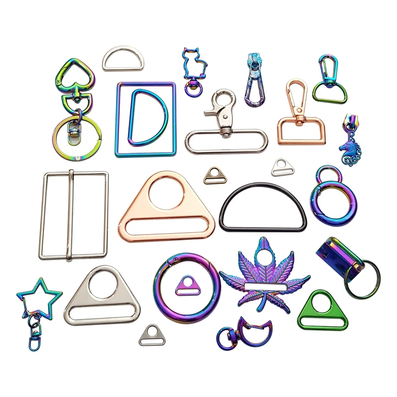 High Quality Zinc Alloy Metal Swivel Snap Hook Bag Hardware Accessories D Ring Square Ring O Ring Connection Buckle