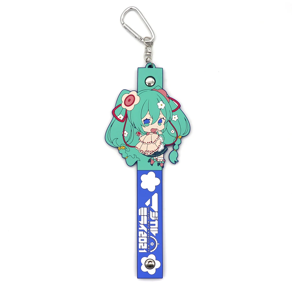 High Quality Car Key Widget Lovely Cartoon Cat  Key Ring With Strap Handbag Decoration Bag Pendant Key Chain Custom