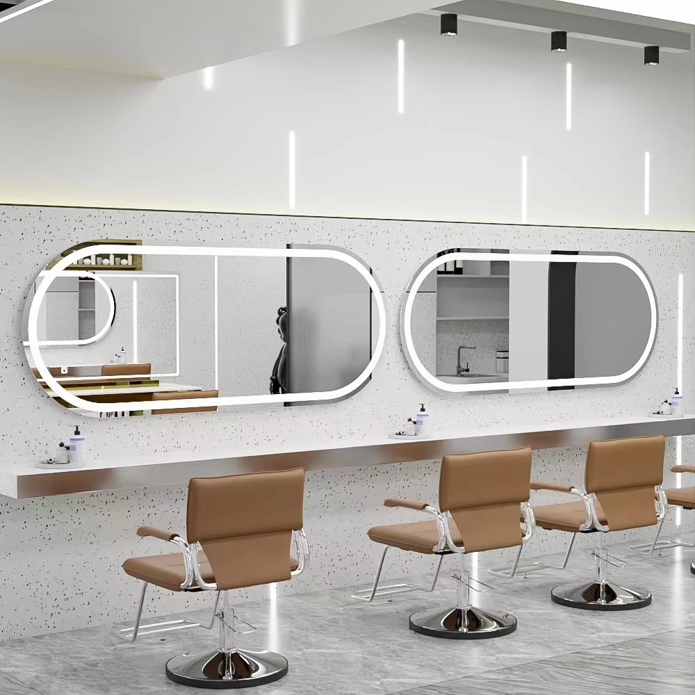 Ultra Decor Interior Nail Salon Station Nail Table Display Beauty Mirror Hair Salon Furniture Mirror Manicure Table Pedicure