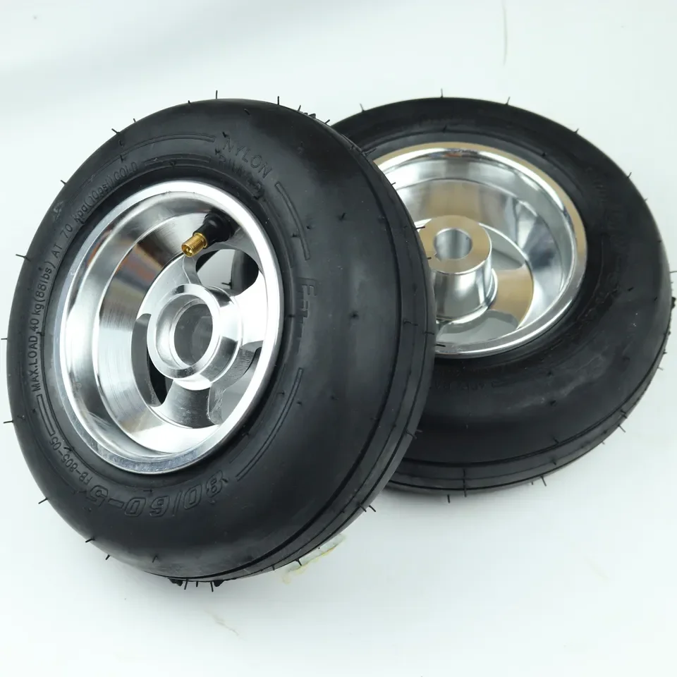 Kids Go Kart Accessories 80/60-5 Tubeless Vacuum Tires Front Rear Wheel Hub Other Karting Parts