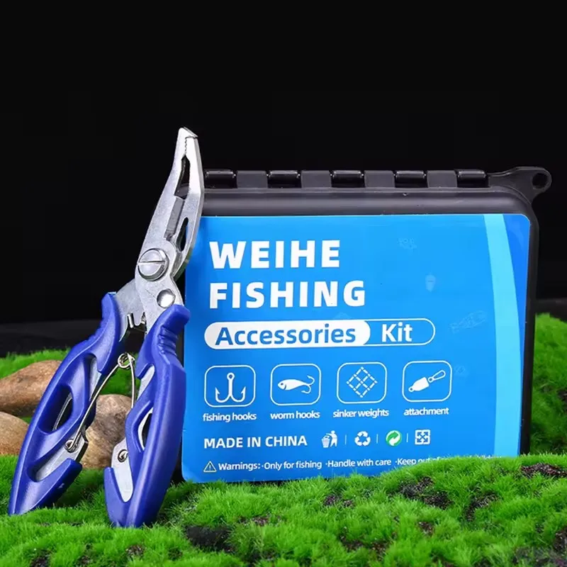 265pcs fishing accessories kit tackle box fishing accessory combo hook swivel snap float lead sinker pliers kits