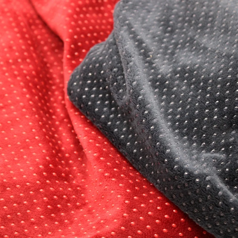 
plastic dripping process on polyester short hair artificial fur fleece fabric for winter clothing and winter flippers 