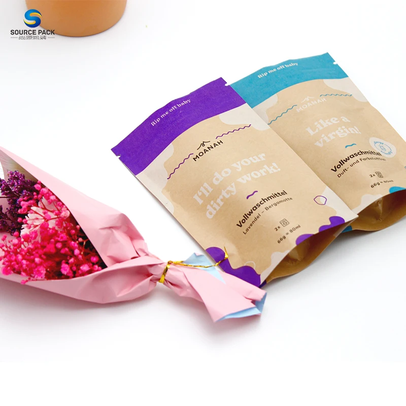 kraft paper doypack compostable ziplock pouch eco friendly biodegradable packaging bag
