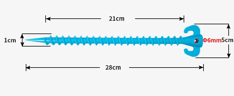 28cm lengthen tent stakes durable beach sand Plastic Tent Peg for Outdoor and Camping