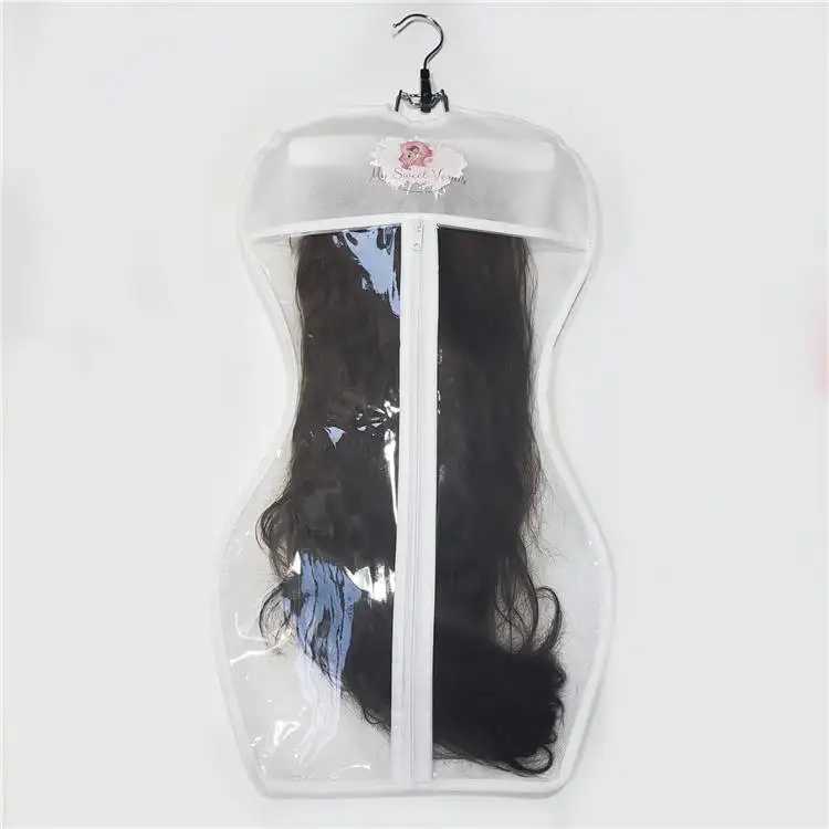 
Factory Price Dust Proof Custom Hair Extensions Wigs Storage Bag with Pockets 