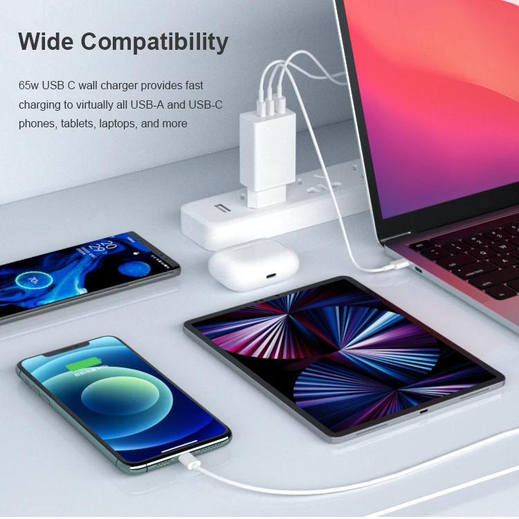 PD 20W 30W 33W 45W 65W 100w GaN USB C PPS Power Adapter Type C cargadores for Macbook Pro Mobile phone tablet laptop Charger