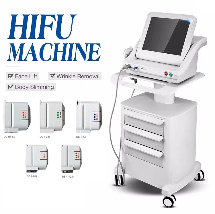 2D 3D HIFU Machine 1 Line 3 Cartridges 10000 Shots Portable Anti Wrinkle Removal Ultrasound Body Shape Face Lfting SMAS 2D HIFU