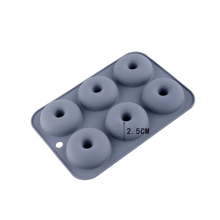 High Quality 6-Cavity Silicone Doughnut Mold Food Grade Carbon Steel Baking Pan With Square Shape for Cake and Muffin Pans