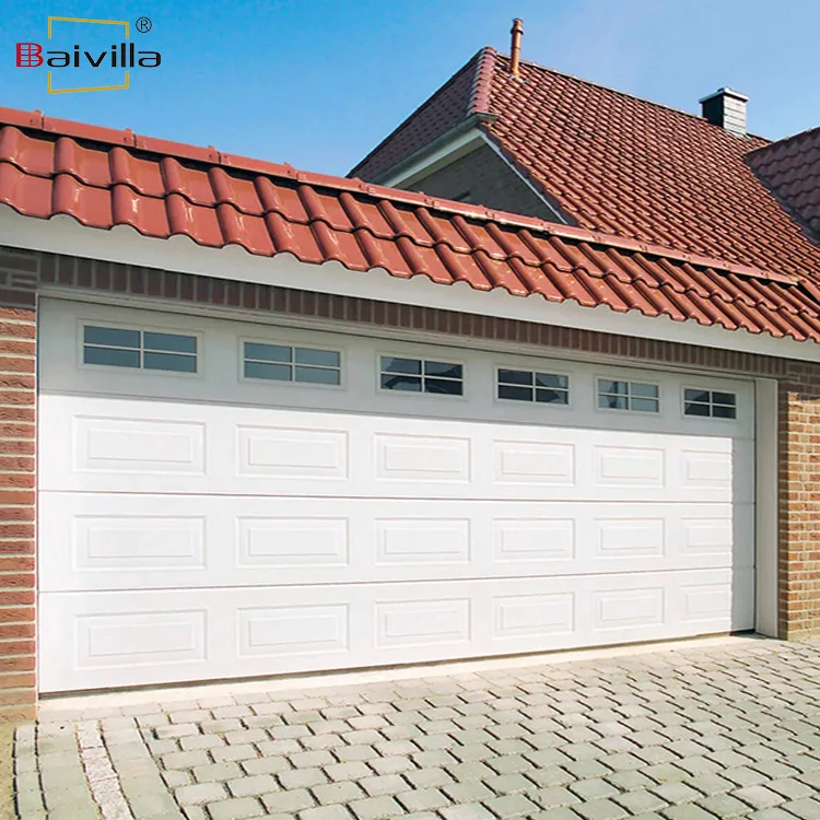 Factory price custom design modern white aluminum panel remote control electric automatic open insulation sectional garage door