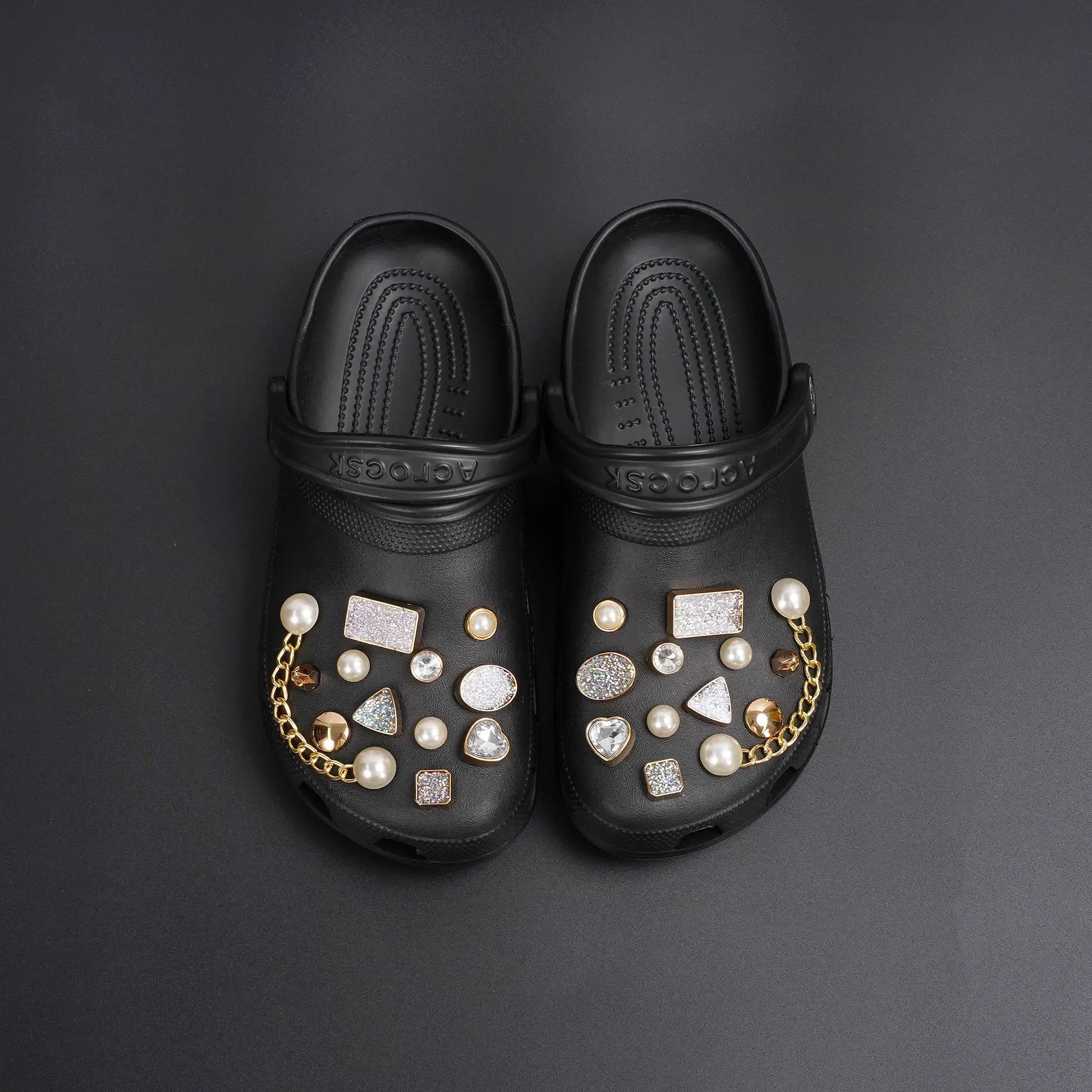 Shoe decoration crystal buckle shoe charms sets DIY Shining diamond rhinestone for Crocs clogs