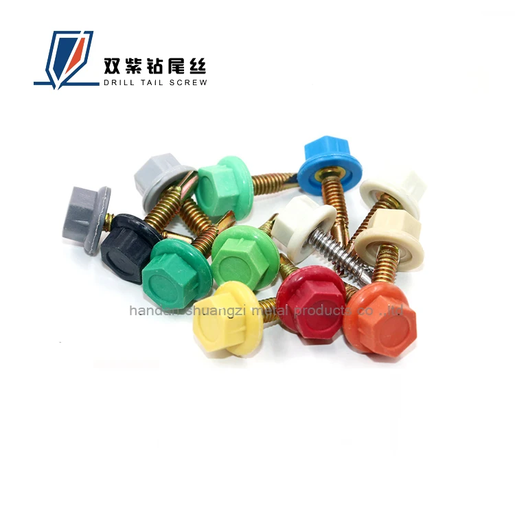 Nylon head drilling wire plastic head hexagonal drilling screw waterproof color steel tile self - tapping self - drilling nail d