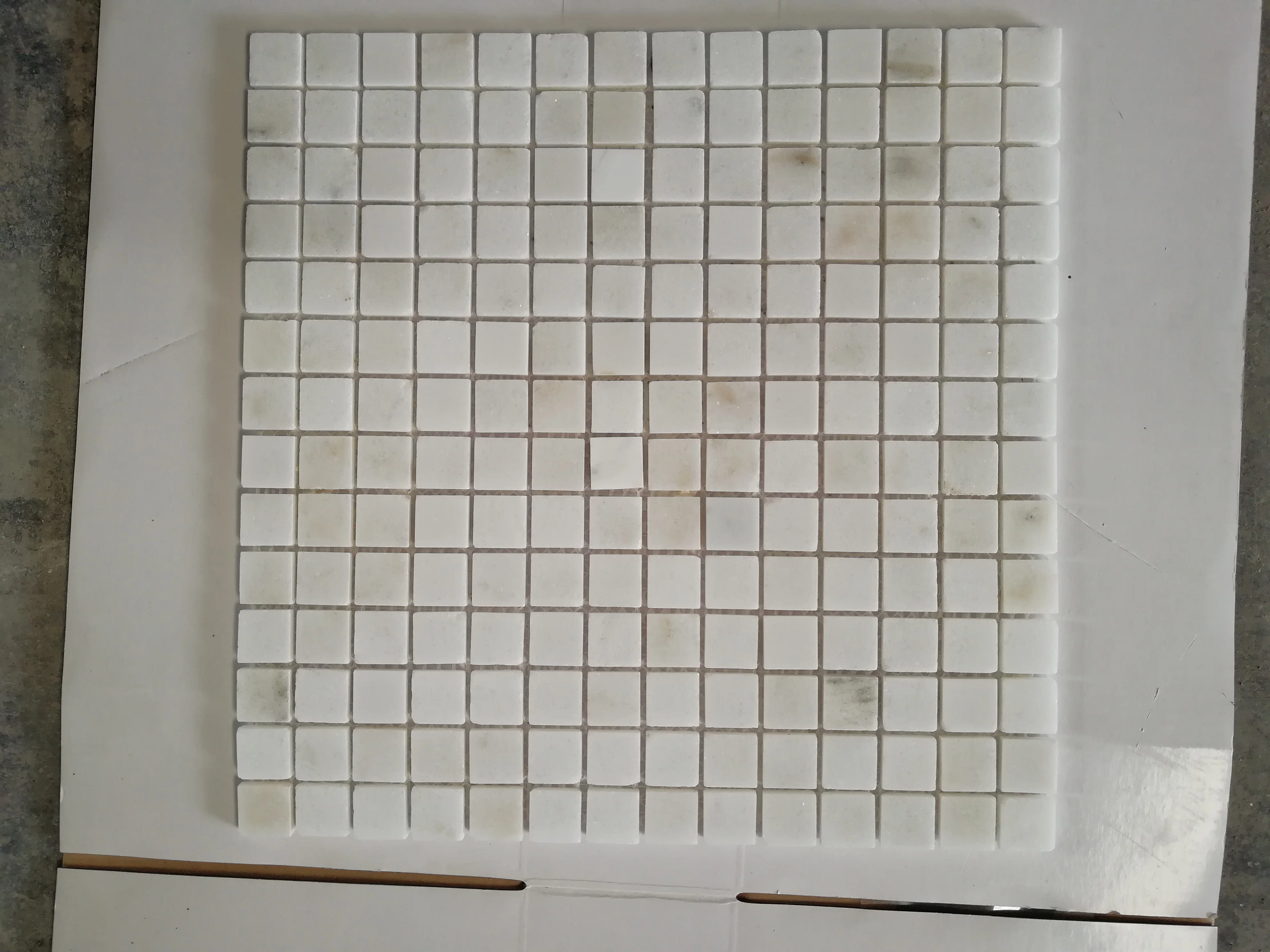 factory price white marble brick shape mosaic tile for wall and floor