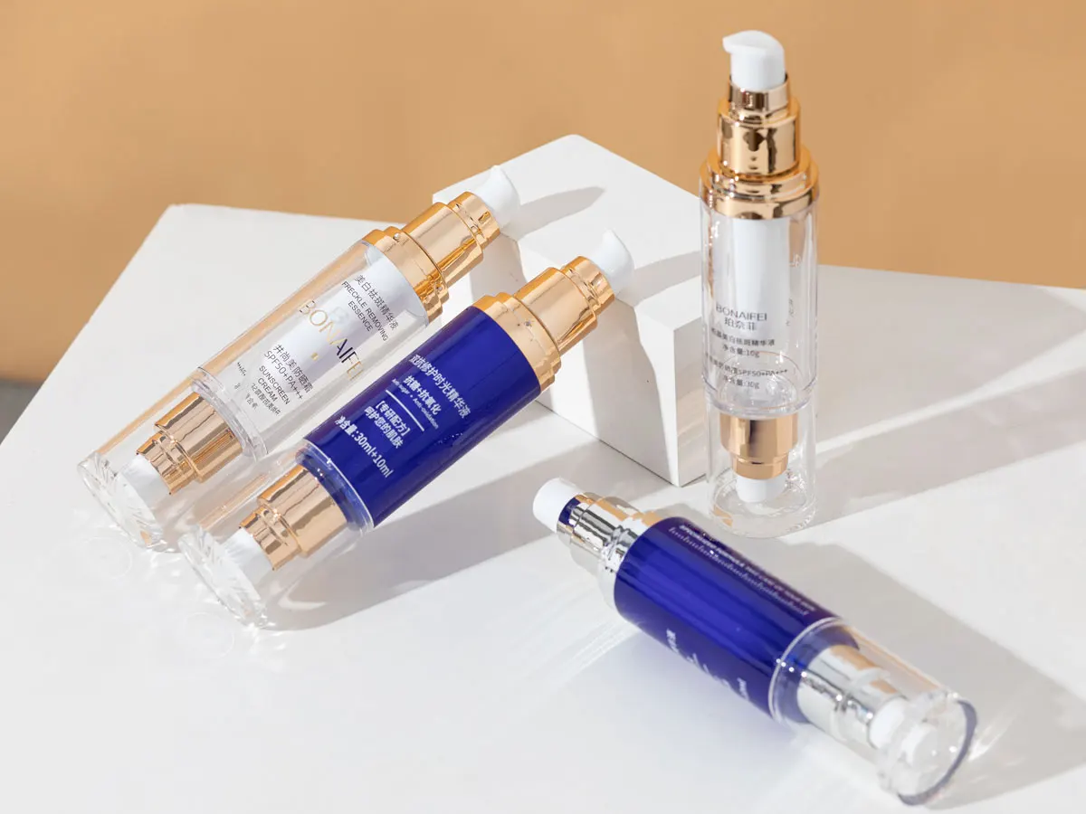 New double head bottle 10+30ml double tube bottle lotion bottle replaceable dropper spray head