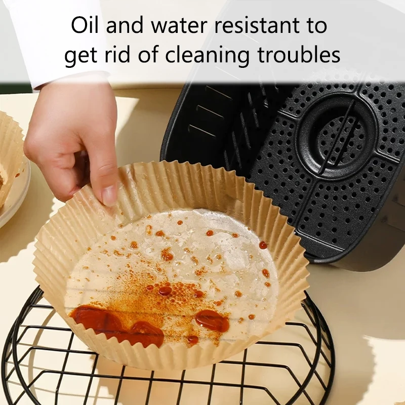 20*4.5cm 125pcs  100 Pcs Air Fryer Disposable Parchment Paper Liner Oven Mat Air Fryer Disposable Paper Liner Cooking Mat