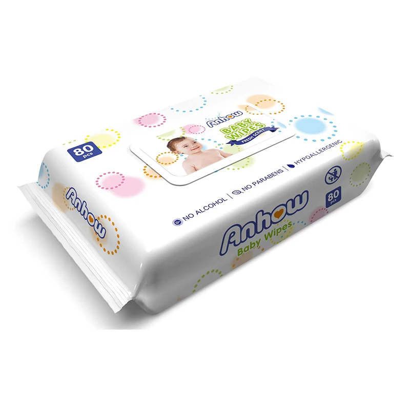 Прямая Продажа с фабрики оптовая продажа детские салфетки 80 шт. хлопковые влажные фирменные от производителя