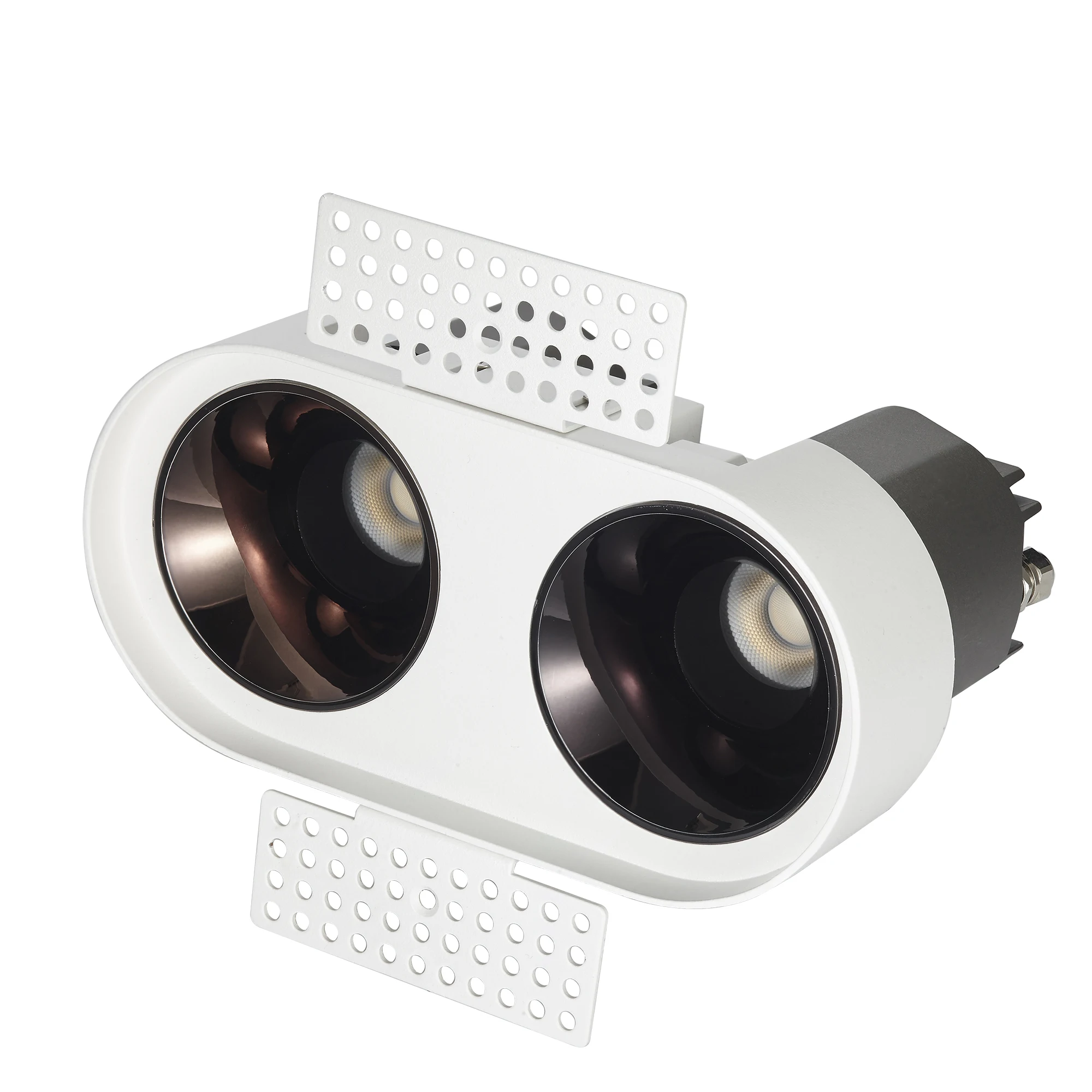 Коммерческое downlights-twins черная технология с регулируемой яркостью cct сменный светодиодный умный встраиваемый светильник