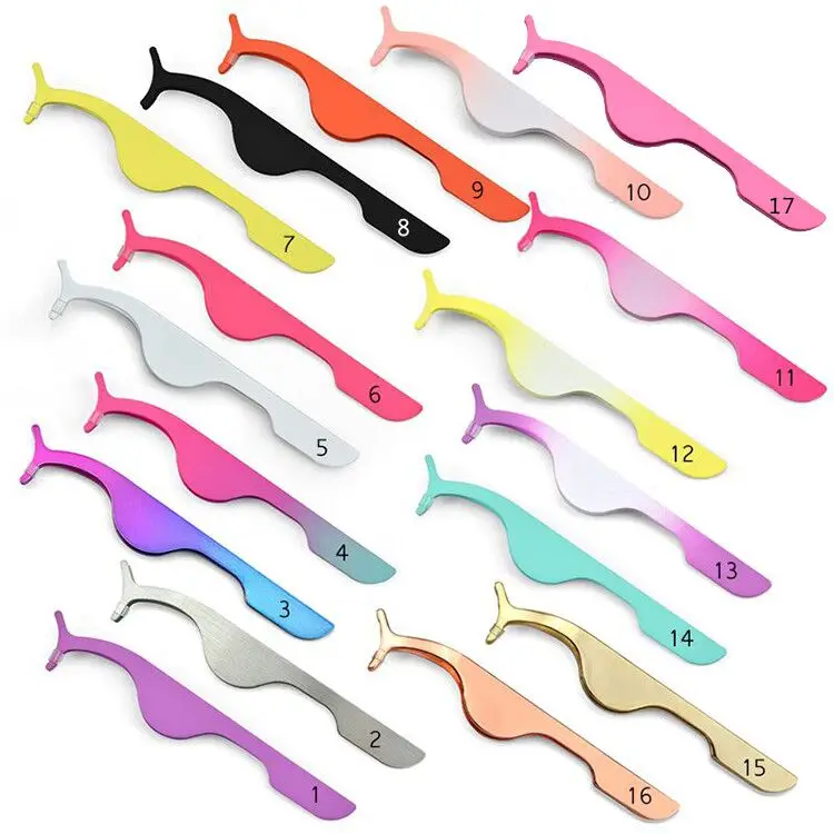 Пинцет для наращивания ресниц из нержавеющей стали с расческой золотисто-розового золота аппликатор бровей набор