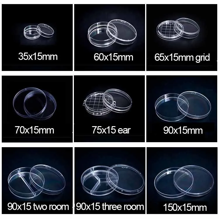Плоская чаша Петри 65 мм с сеткой, одноразовая Стерильная пластиковая чаша Петри 65*15 мм с крышкой, точные сборы семян