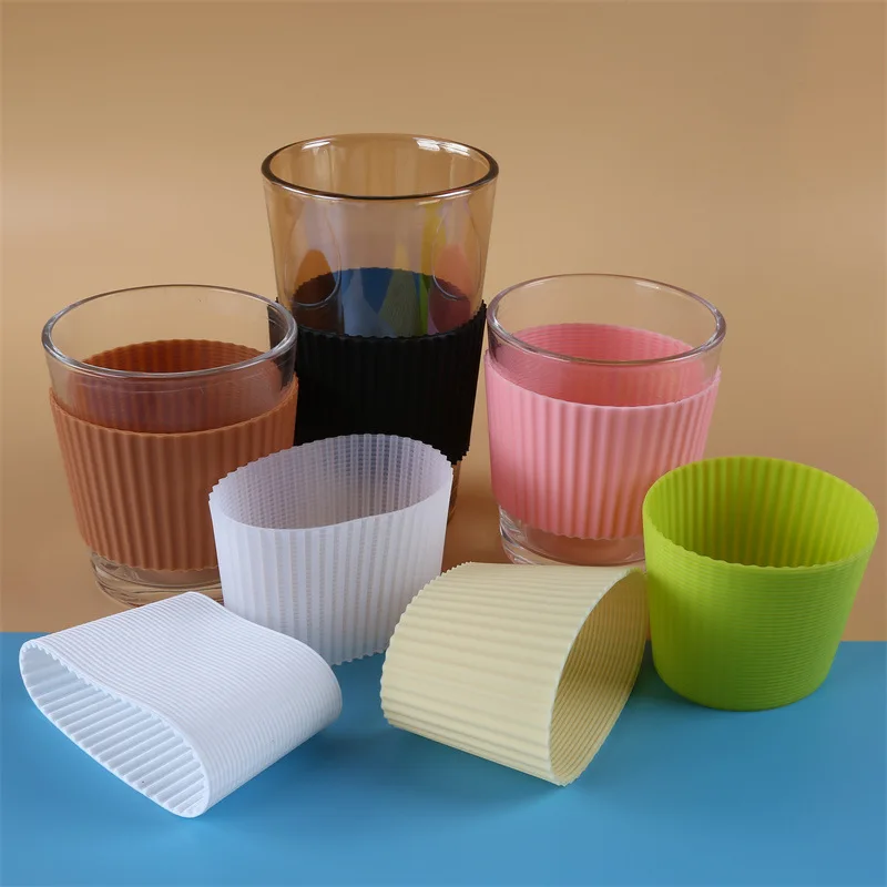 Factory Custom Color Logo Pattern Glass Drinking Water Bottle Sleeve Silicone Rubber Drink Cup Protective Sleeve