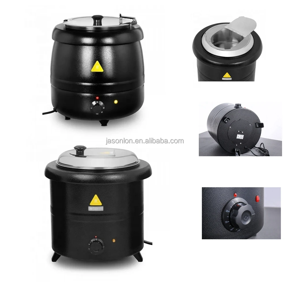 10L/13L black electric pot soup porridge kettle warmer counter top pot heater kitchen food warmer