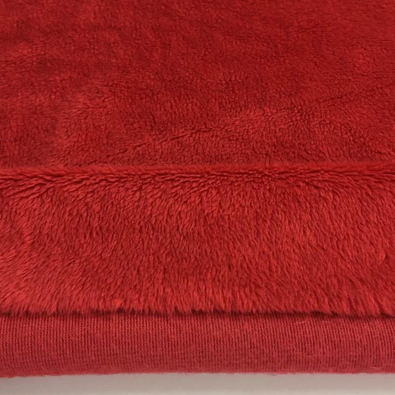 Polyester Red Micro Crystal Super Soft Minky EF Velboa Plush Toy Home Textiles Fabrics
