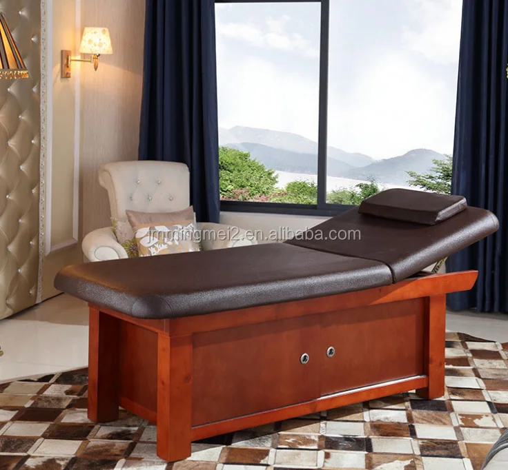 Beauty salon equipment spa massage table/full body spa beauty bed/wood frame tattoo facial bed for sale