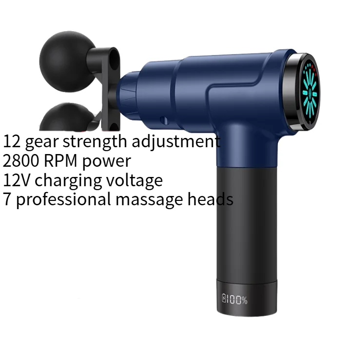 2024 Trending Product Handheld Percussion 7 Replacement Heads Fitness Massager With LCD Display Electric Muscle Massage Gun