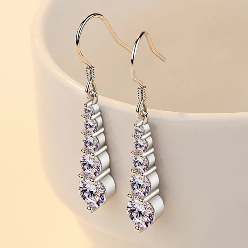 South Korea S925 Sterling Silver Earrings Drop shaped Earrings Sterling Silver Temperament Net Red New Fashion Atmosphere