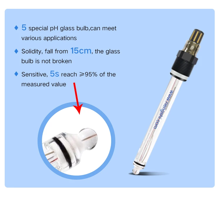 30 years China supplier glass body ph orp probe high quality ph sensor electrode for ph meter